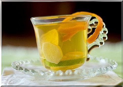 Cup of ginger and lemon tea