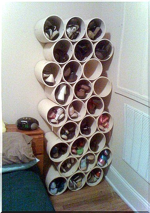 How to make a cardboard shoe rack 