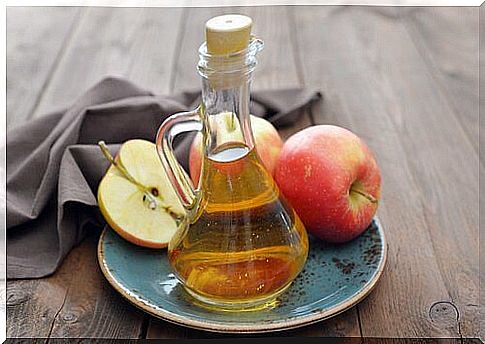 A little apple cider vinegar helps prevent the food from sticking to the pan