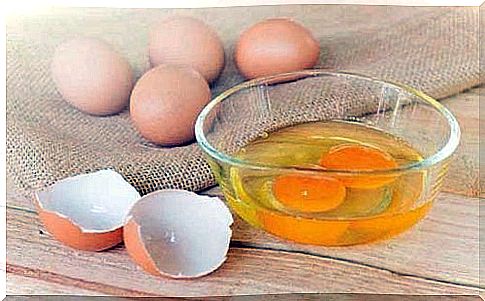 Eggs used as an ingredient in nourishing masks for healthy hair