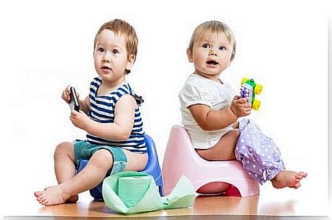 Babies who practice potty learning