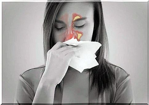 Girl with sinusitis