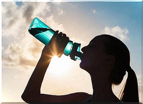 Woman drinking water